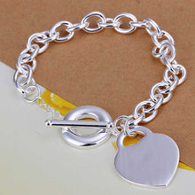 silver plated bracelets & bangles Heart Tag TO pulseira masculina jewelry HBH 28 ELY