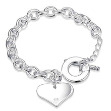 silver plated bracelets & bangles Heart Tag TO pulseira masculina jewelry HBH 28 ELY
