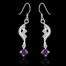 silver plated clip on earrings Insets purple gem drop boucle d'oreille femme men jewelry 16 ELY