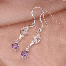 silver plated clip on earrings Insets purple gem drop boucle d'oreille femme men jewelry 16 ELY