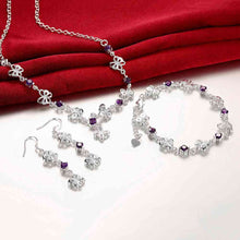 silver plated jewelry sets Butterfly Necklace earrings bracelet african jewelry set charms 17 ELY
