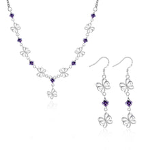 silver plated jewelry sets Butterfly Necklace earrings bracelet african jewelry set charms 17 ELY