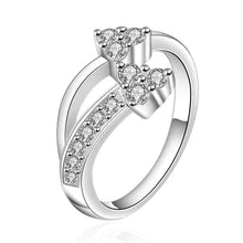 silver plated wedding rings wish white stones anillos bear Personalized328 ELY