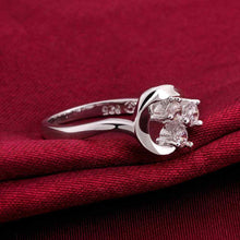silver plated wedding rings wish white stones anillos bear Personalized328 ELY