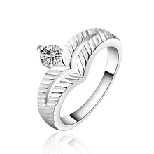 silver plated wedding rings wish white stones anillos bear Personalized328 ELY