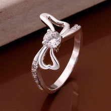 silver rings white bow sed anillos bear Jewelry European Style 18 ELY