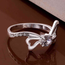 silver rings white bow sed anillos bear Jewelry European Style 18 ELY