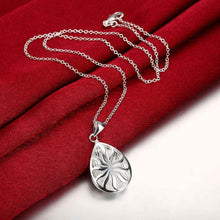 silver women necklace Flower Water Drop bisuteria collier plastron femme123 ELY