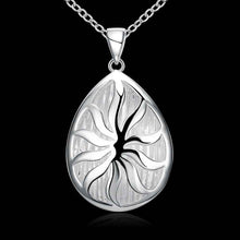 silver women necklace Flower Water Drop bisuteria collier plastron femme123 ELY