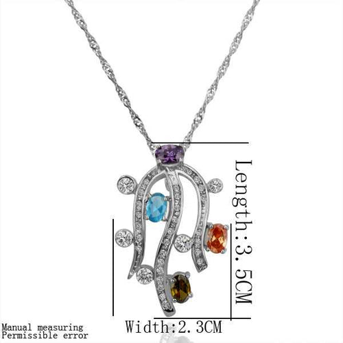 18K Gold Plating necklaces & pendants silver Flower plants collane collier plastron femme ELY