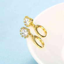 18k gold plated earing Lace insets clip pendientes 327 ELY