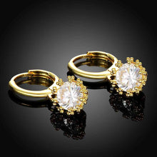 18k gold plated earing Lace insets clip pendientes 327 ELY