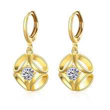 18k gold plated earing Lace insets clip pendientes 327 ELY