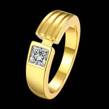 18k gold plated wedding rings Small square insets aliancas ruby jewelry ELY