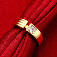 18k gold plated wedding rings Small square insets aliancas ruby jewelry ELY