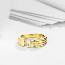 18k gold plated wedding rings Small square insets aliancas ruby jewelry ELY