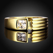 18k gold plated wedding rings Small square insets aliancas ruby jewelry ELY