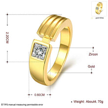 18k gold plated wedding rings Small square insets aliancas ruby jewelry ELY