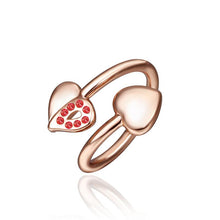 18k gold plated wedding rings two heart io anel floating charms2 ELY