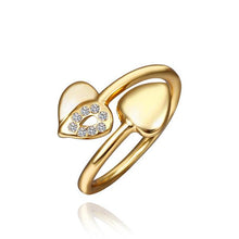 18k gold plated wedding rings two heart io anel floating charms2 ELY