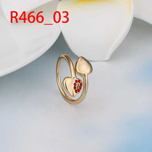 18k gold plated wedding rings two heart io anel floating charms2 ELY