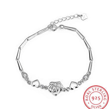 925 sterling silver bracelet men Flower pulseras mujer bijoux STVH 67 ELY