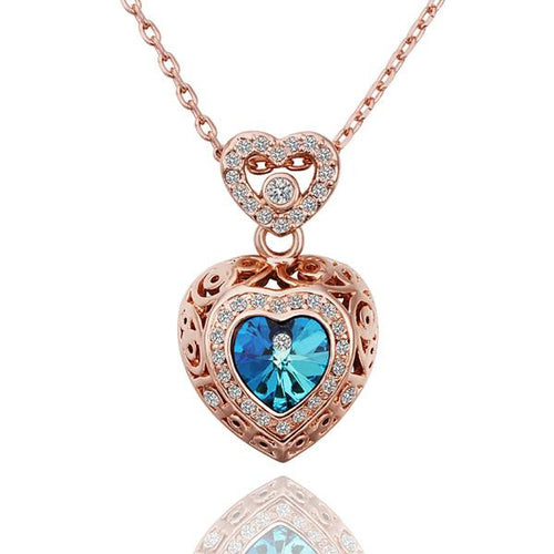 Austrian Crystal collar necklace pink blue love collares populares wedding 58 ELY