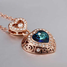 Austrian Crystal collar necklace pink blue love collares populares wedding 58 ELY