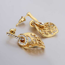 Austrian Crystal earrings yellow hollow stud earrings orecchini love 141 ELY