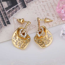 Austrian Crystal earrings yellow hollow stud earrings orecchini love 141 ELY
