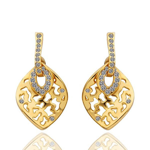 Austrian Crystal earrings yellow hollow stud earrings orecchini love 141 ELY