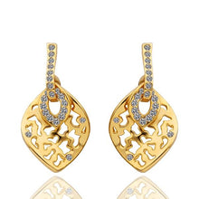 Austrian Crystal earrings yellow hollow stud earrings orecchini love 141 ELY