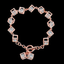 925 Sterling Silver bracelets Square stone pulseras mujer wedding HBH 73 ELY