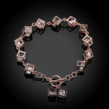 925 Sterling Silver bracelets Square stone pulseras mujer wedding HBH 73 ELY