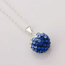 Shamballa choker necklace blue silver crystal vintage necklace Elegant ELY