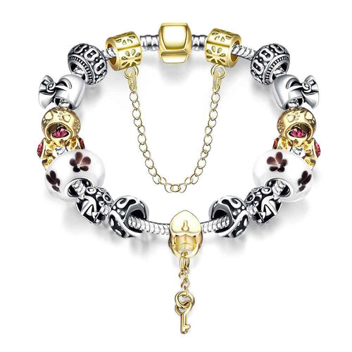 silver bracelet men Intensive connected beads pulseras mujer Costume Jewellery ELY