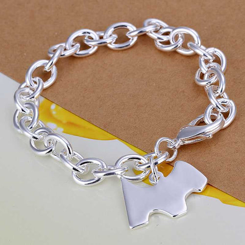 silver bracelets bangles Dog Tag pulseras mujer joias271 ELY