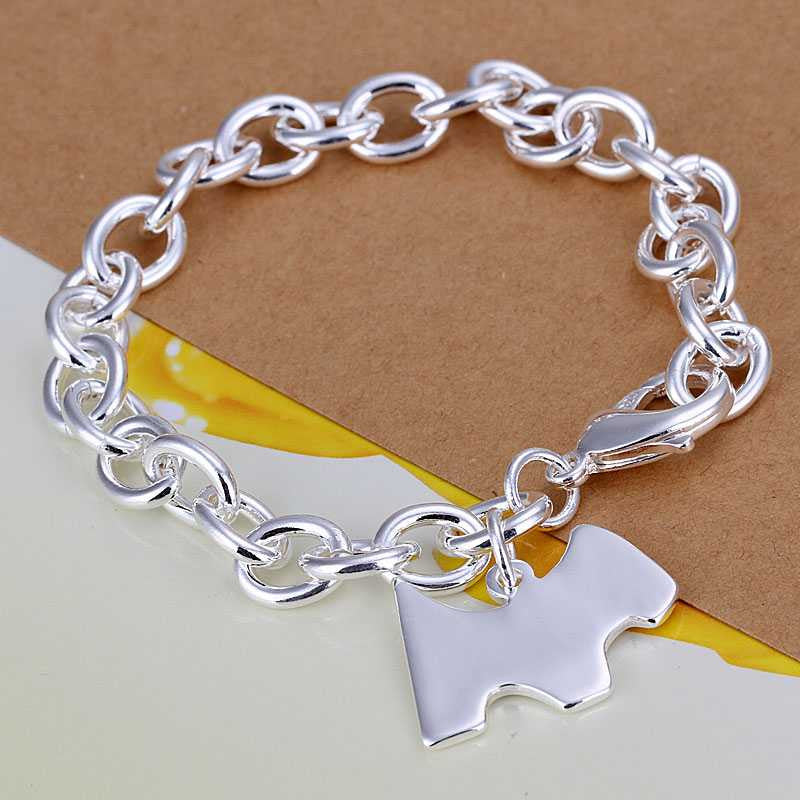 silver bracelets bangles Dog Tag pulseras mujer joias271 ELY