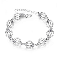 silver charm bracelet Even oval beads pulsera wedding jewelry HBH 17 ELY