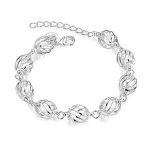 silver charm bracelet Even oval beads pulsera wedding jewelry HBH 17 ELY