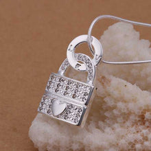 silver choker necklace Heart Lock bisuteria wedding decoration165 ELY