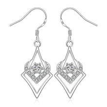 silver clip on earrings Austria Crystal Flower drop cufflinks Hand Madeball 242 ELY