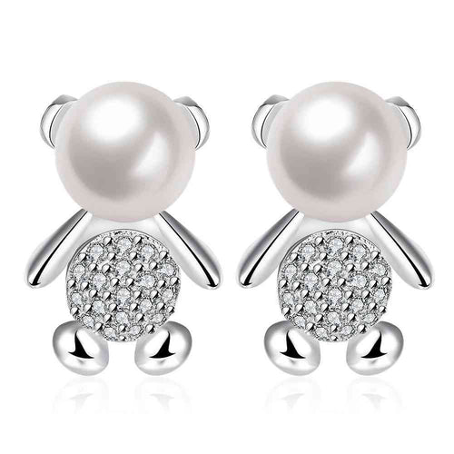 silver earing Bear stud ear cuff Jewelry European Style 396 ELY
