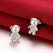 silver earing Bear stud ear cuff Jewelry European Style 396 ELY