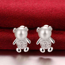 silver earing Bear stud ear cuff Jewelry European Style 396 ELY