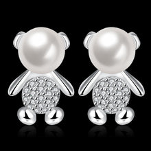 silver earing Bear stud ear cuff Jewelry European Style 396 ELY