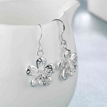 silver earrings Flower drop orecchini jewellery 684 ELY