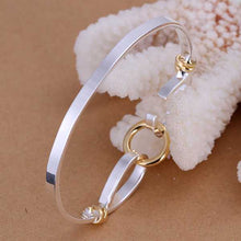 silver friendship bangle y and Golden O women pulseras bone HBB 31 ELY