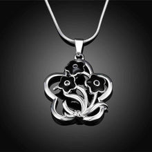 silver necklace men Hollow flower collares collier plastron femme176 ELY