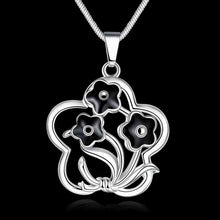 silver necklace men Hollow flower collares collier plastron femme176 ELY